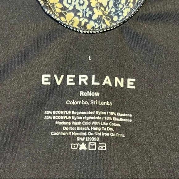 Everlane Square Neck Blue & White Floral Feminine Boho One Piece Swimsuit Sz L - Picture 3 of 16